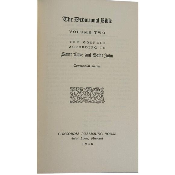 The Devotional Bible Volume 1 & 2 Matthew Mark Luke John Concordia VTG 1948 - Picture 4 of 10